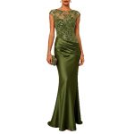 Women's Mesh Embroidered Floral Backless High-waisted Dress - Image 2