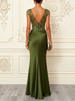 Women's Mesh Embroidered Floral Backless High-waisted Dress - Image 3